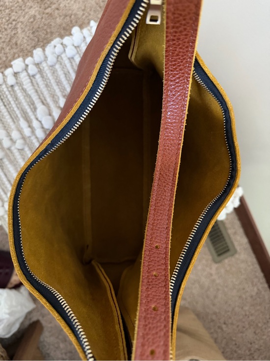 Portland Leather Medium Aspen | Mercari Portland Leather Rust Brown Shoulder Hobo with Yellow Trim